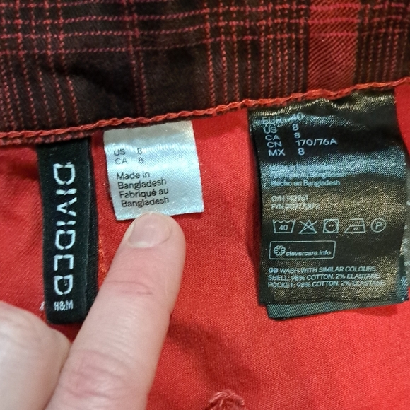 Red and Black Plaid Pants - Picture 2 of 4